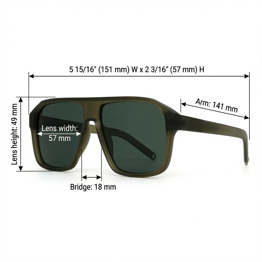 Womens Oversized Retro Sunglasses Matte Olive Green Flat Top Square Frames Gafas